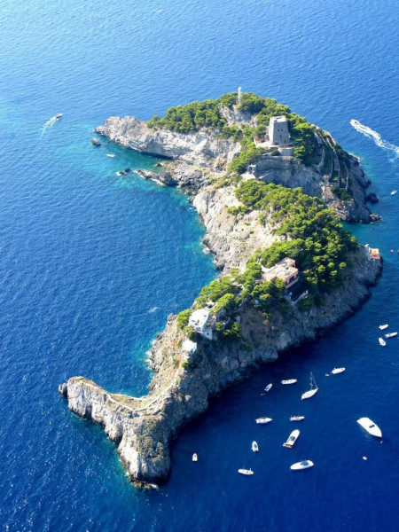 This island shaped like a dolphin at Italy