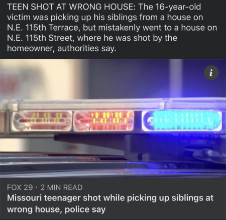 Homeowner shot teenager that knocked at the wrong house