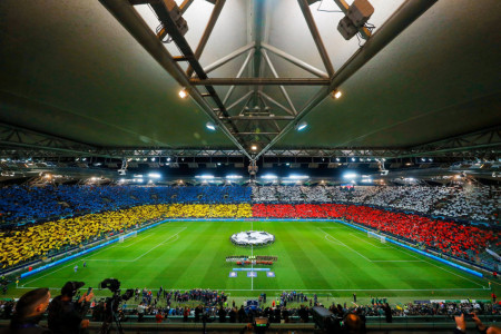 Shakhtar Donetsk v. Real Madryt in Warsaw stadium yesterday