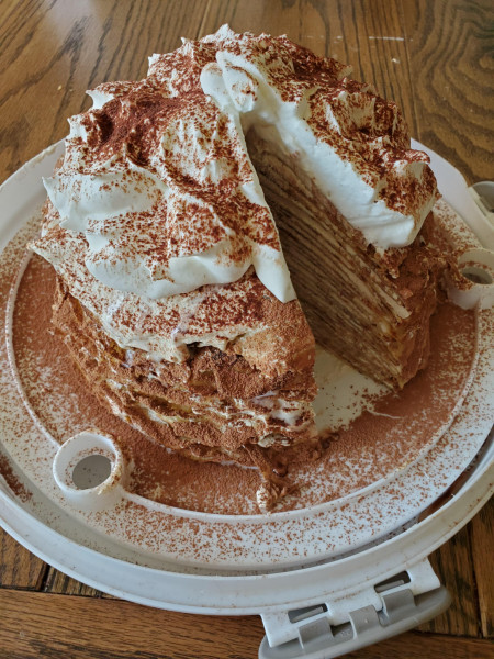 Tiramisu crepe cake