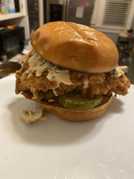 Homemade spicy chicken sandwich