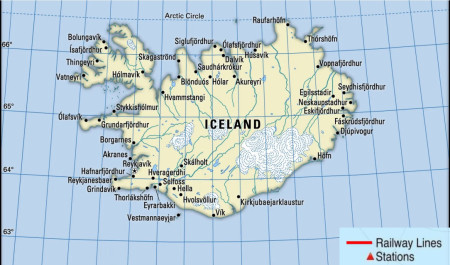 Railway map of Iceland