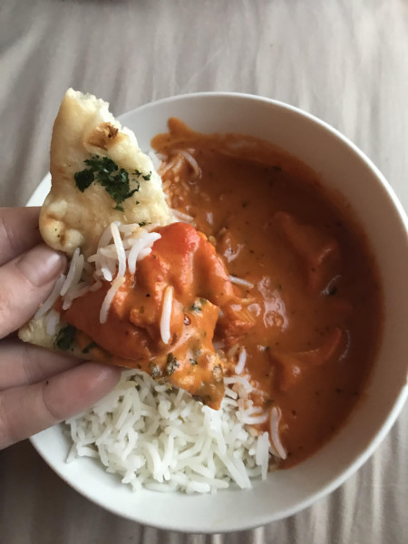 Chicken curry and garlic naan 🍛