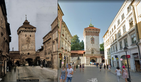 Kraków in 1870 and 2019