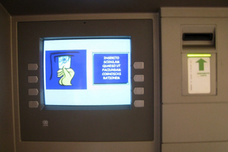 Nuntio vobis gaudium magnum: the ATM machine in Vatican city with instructions in Latin