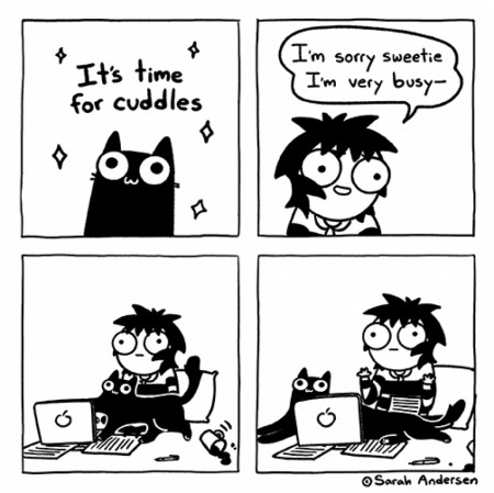 It&#039;s time for cuddles (comic by Sarah Andersen)