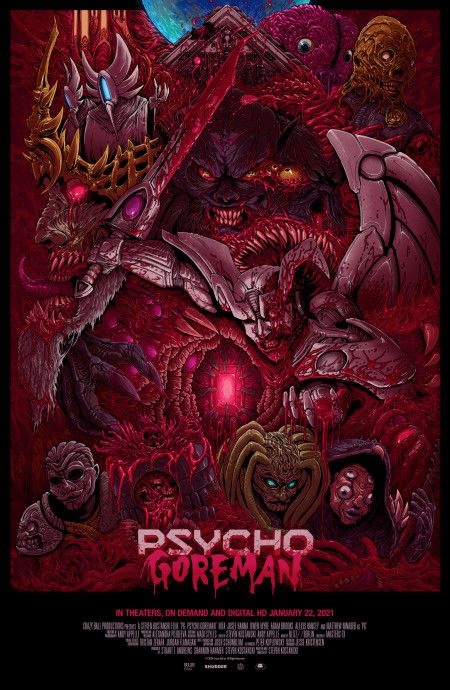 Poster for Psycho Gorman (SXSW Midnight selection from the director of The Void). Siblings unwittingly resurrect an ancient alien overlord. They force the monster to obey their childish whims, and accidentally attract a rogues' gallery of...