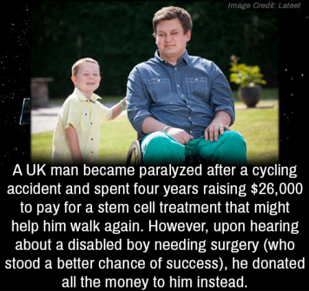 Dan Black, a man who sacrificed his chance to walk again for a disabled boy