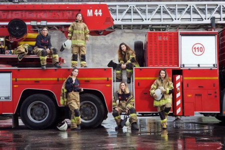 Female firefighters of İzmir, Turkey