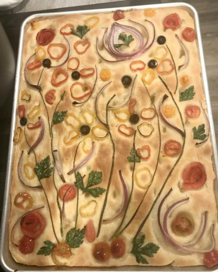 Focaccia Bread Out Of The Oven