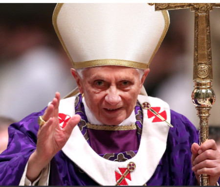 Does anybody know what these Maltese Cross with Swords emblems are on Pope Benedict XVI?