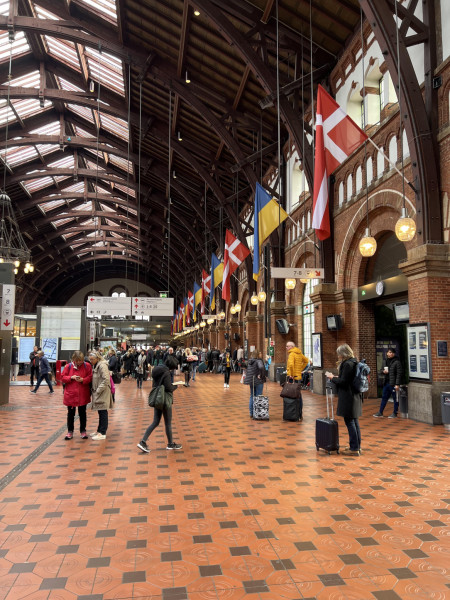 The main train station in Copenhagen. Denmark - Ukraine solidarity