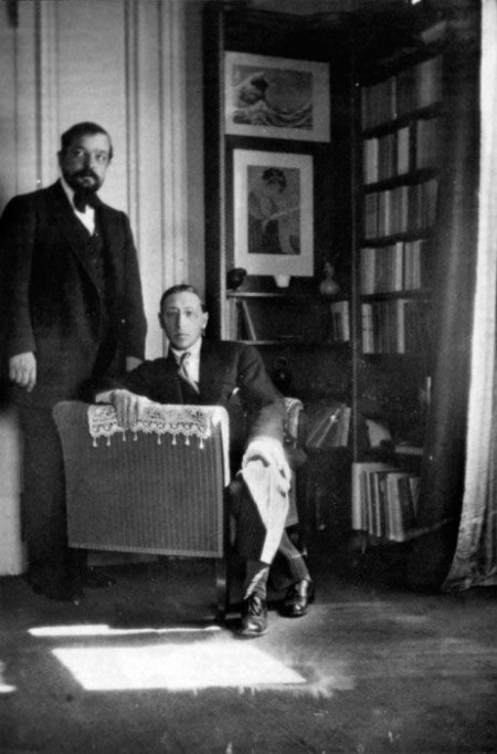 Igor Stravinsky and Claude Debussy, Paris, June 1910