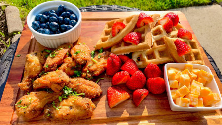 Lemon Pepper Wings and Waffles