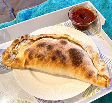 Sausage Calzone: everything homemade including the Italian sausage