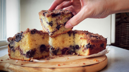 Browned butter blueberry coffee cake