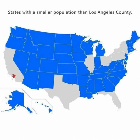 States with a smaller population than Los Angeles County