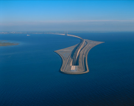 Between Sweden and Denmark we have a bridge that goes above and below water