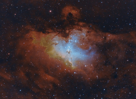 The Eagle Nebula and the Pillars of Creation - Captured with small refractor telescope