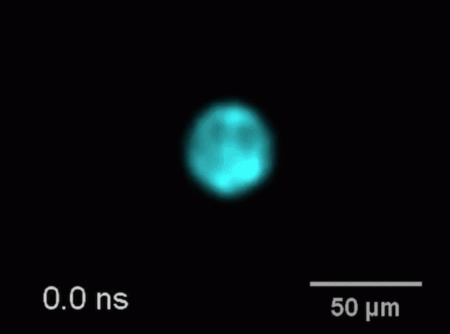 Shock produced by laser impacting water extremely slowed down