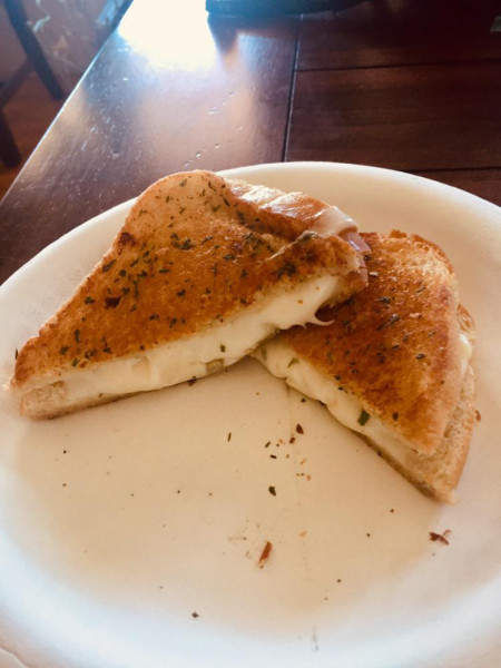 Garlic bread grilled cheese