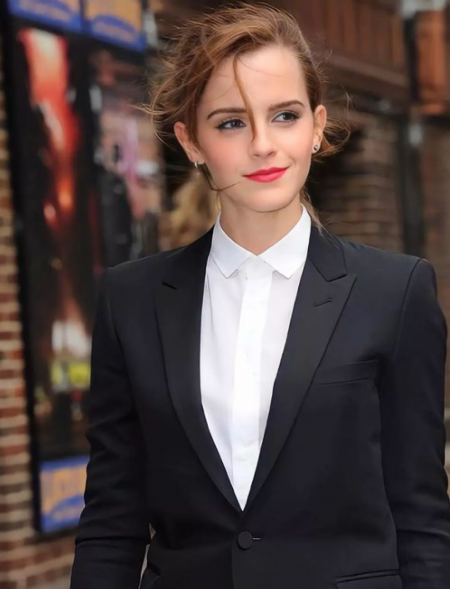 Emma in a suit