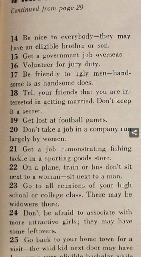 Dating advice from the 50&#039;s