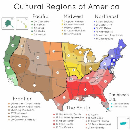 Guide to the cultural regions of America