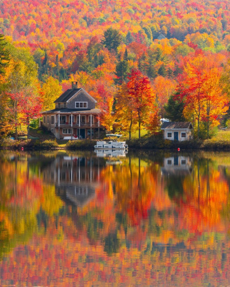 Lake Eden reflections, Eden, Lamoille County, Vermont