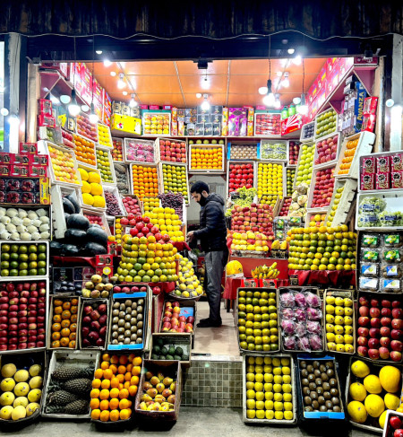 A fruit shop in Kashmir