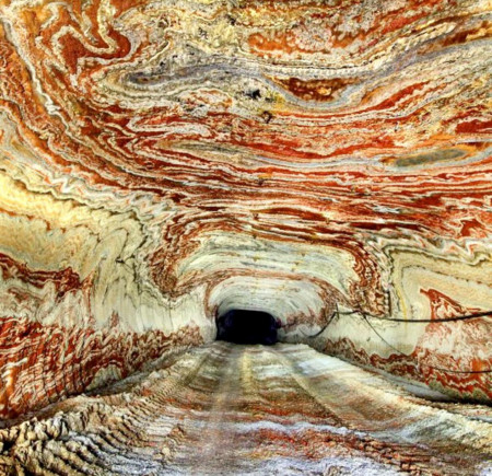 It&#039;s hard to believe the dizzying patterns covering this abandoned salt mine are completely natural