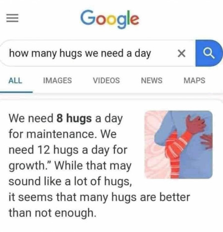 For the huggers, how many a day do you wish for?