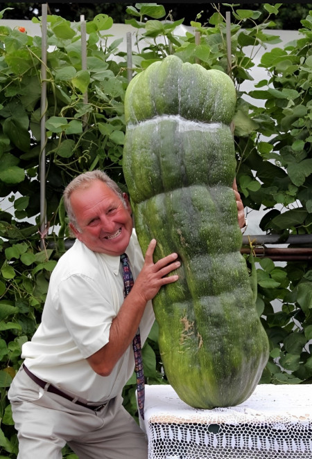 Garden grown enormous squash