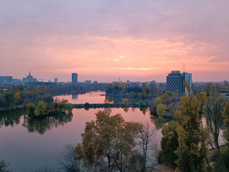 A quiet sunset in Bucharest, Romania