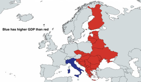 Italy has a higher GDP than all of the countries in red combined