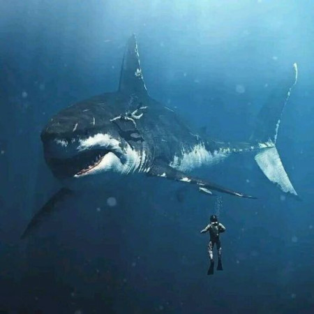 A picture of the most dangerous creature on the planet And next to him is a shark