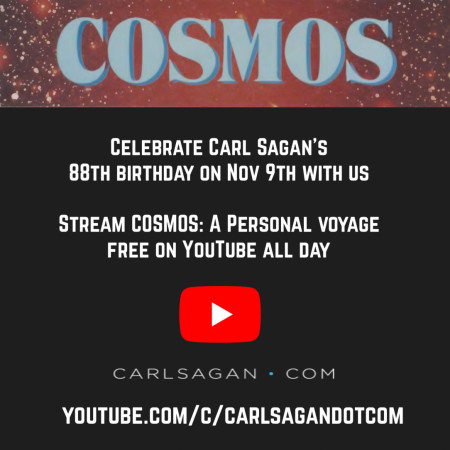 COSMOS: APV will be available for streaming on Carl Sagan’s birthday