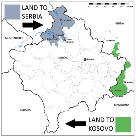 Kosovo Map if Thaci-Vucic Agreement was signed in July 2019