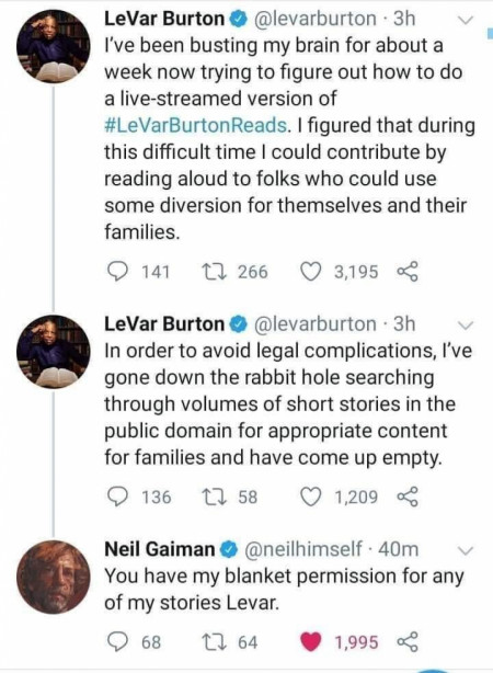 Double Bro - good guy LeVar, good guy Gaiman