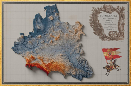 Topographic map of Polish-Lithuanian Commonwealth