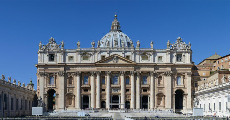 On this day in 1506 the cornerstone of the current St. Peter&#039;s Basilica in Rome is laid