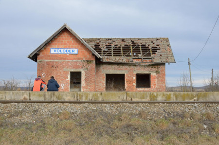 Train station in Voloder, Croatia