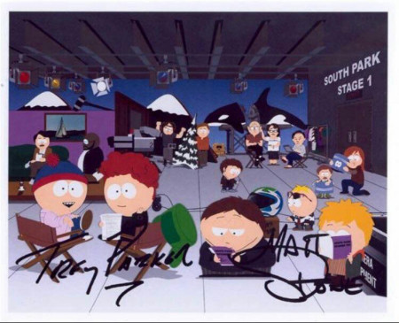 Awesome old signed &quot;behind the scenes&quot; by Trey Parker and Matt Stone