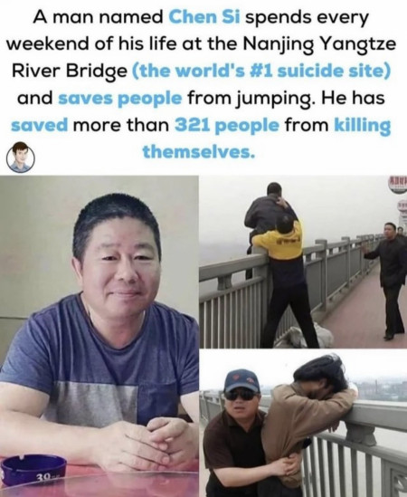 He saved 321 people from killing themselves