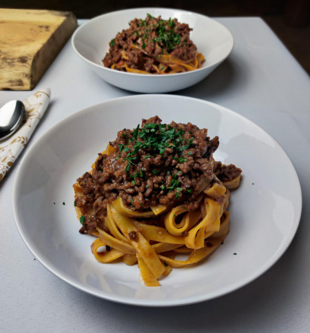 Tagliatelle with meat sauce