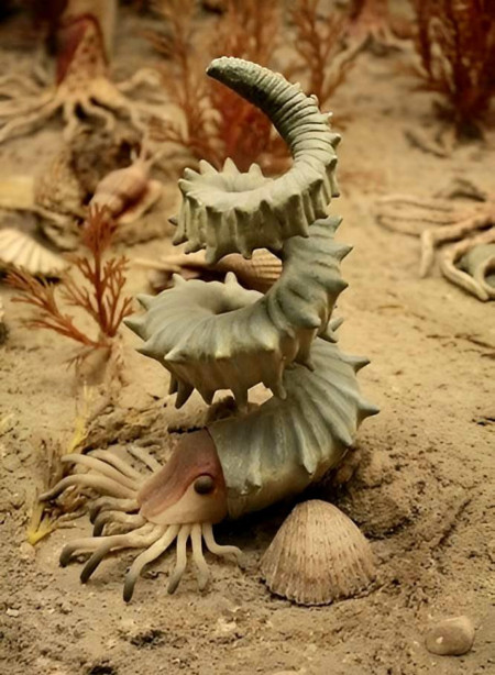 This is what the ancient Heteromorph Ammonite looked like