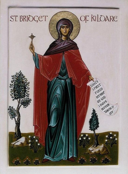 Saint Brigid of Kildare, abbess, foundress of several monasteries, and patron saint of Ireland