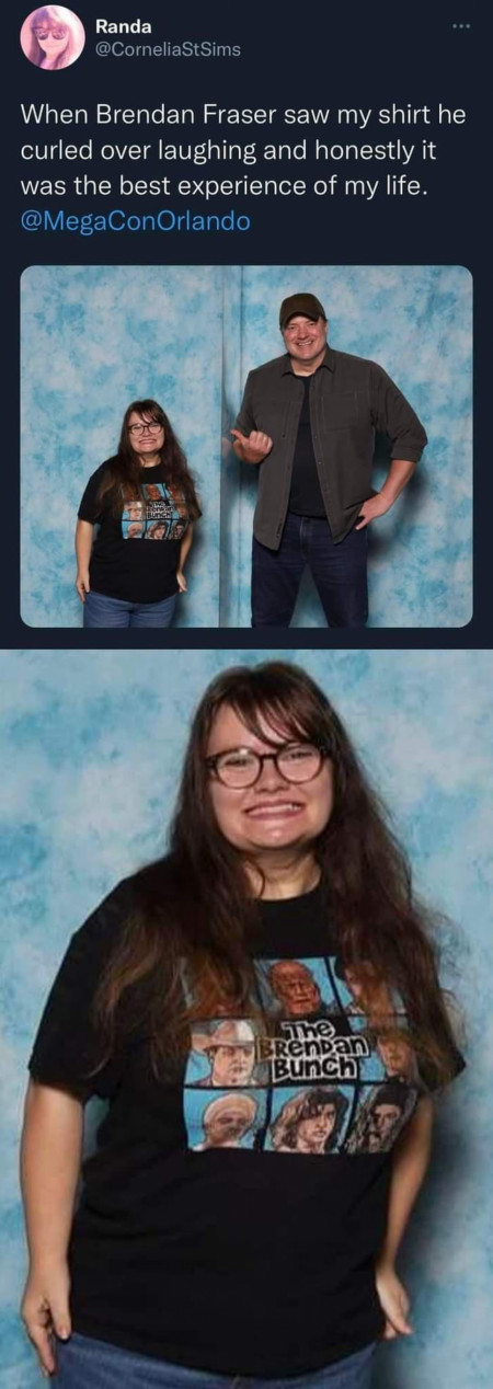 Brendan Fraser meets a super fan