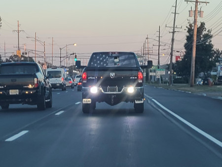 Rear facing high beams