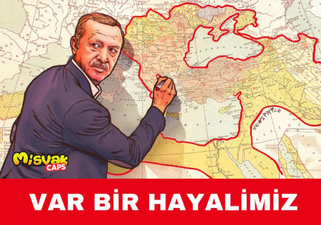 A political cartoon drawn by Erdoğan supporters after the latest conflict. The text under the cartoons means &quot;WE HAVE A DREAM&quot;